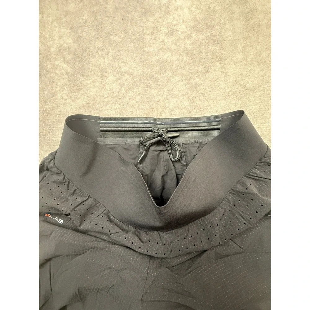 Deckers‎ X Lab Mens M 2-in-1 Running Shorts Black Reflective Pocket Performance